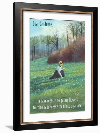 Dear Graduate, Victorian Lady Picking Flowers-null-Framed Art Print