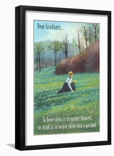 Dear Graduate, Victorian Lady Picking Flowers-null-Framed Art Print