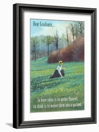 Dear Graduate, Victorian Lady Picking Flowers-null-Framed Art Print