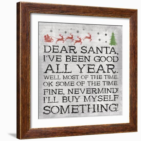 Dear Santa Nevermind Note-Jace Grey-Framed Art Print