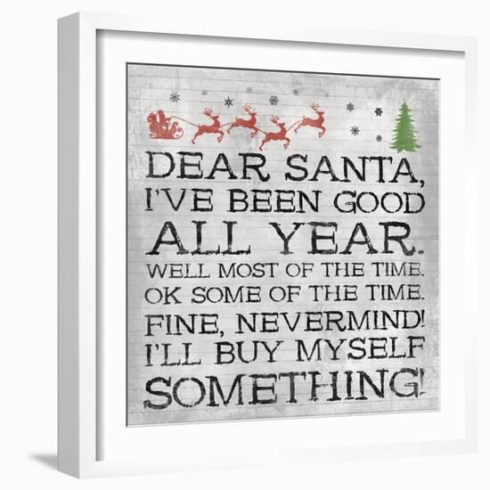 Dear Santa Nevermind Note-Jace Grey-Framed Art Print