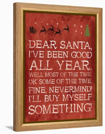 Dear Santa Nevermind Red-Jace Grey-Framed Stretched Canvas