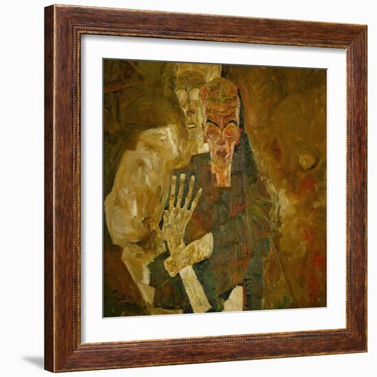 Death and Mann, Tod Und Mann or Selbstseher (II)-Egon Schiele-Framed Giclee Print