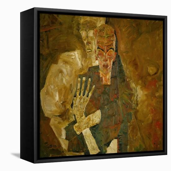 Death and Mann, Tod Und Mann or Selbstseher (II)-Egon Schiele-Framed Premier Image Canvas