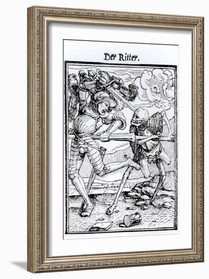 Death and the Knight from "The Dance of Death"-Hans Holbein the Younger-Framed Giclee Print