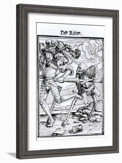 Death and the Knight from "The Dance of Death"-Hans Holbein the Younger-Framed Giclee Print