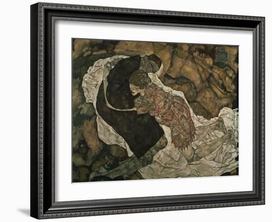 Death and the Maiden (Mann Und Madchen), 1915-Egon Schiele-Framed Giclee Print