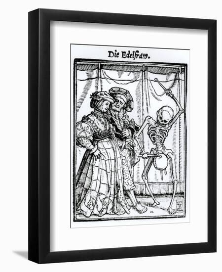 Death and the Newly-Married Lady from "The Dance of Death"-Hans Holbein the Younger-Framed Giclee Print