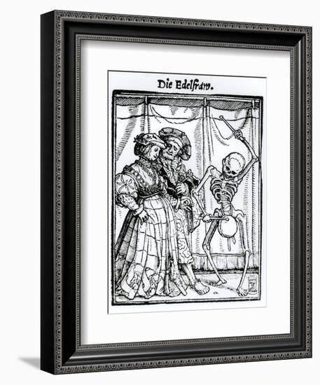 Death and the Newly-Married Lady from "The Dance of Death"-Hans Holbein the Younger-Framed Giclee Print