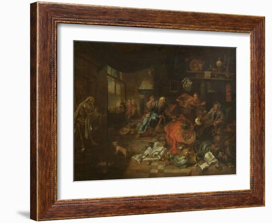 Death at the Usurer (Oil on Canvas)-Leonard Bramer-Framed Giclee Print