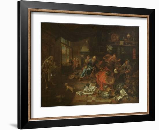 Death at the Usurer (Oil on Canvas)-Leonard Bramer-Framed Giclee Print