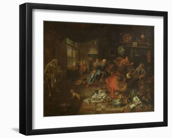 Death at the Usurer (Oil on Canvas)-Leonard Bramer-Framed Giclee Print