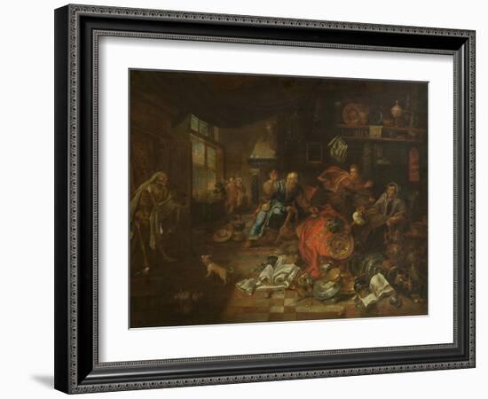 Death at the Usurer (Oil on Canvas)-Leonard Bramer-Framed Giclee Print