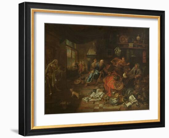 Death at the Usurer (Oil on Canvas)-Leonard Bramer-Framed Giclee Print