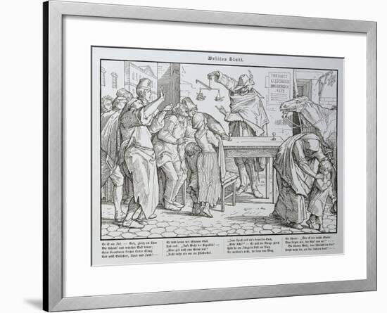 Death before the Public House, from 'Another Dance of Death' Published by Georg Wigand in…-Alfred Rethel-Framed Giclee Print