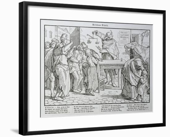 Death before the Public House, from 'Another Dance of Death' Published by Georg Wigand in…-Alfred Rethel-Framed Giclee Print