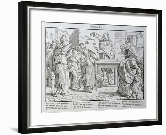 Death before the Public House, from 'Another Dance of Death' Published by Georg Wigand in…-Alfred Rethel-Framed Giclee Print