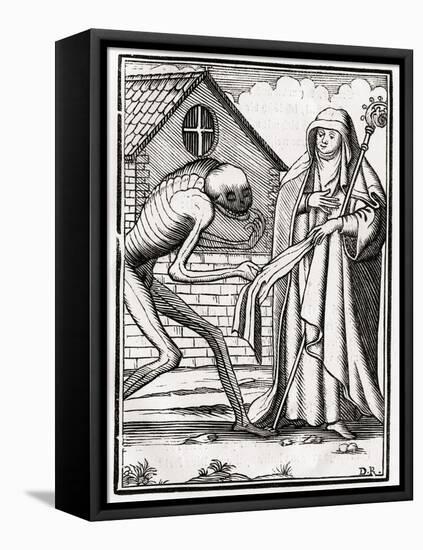 Death Comes to the Abbess, from 'Der Todten Tanz', Published Basel, 1843-null-Framed Premier Image Canvas