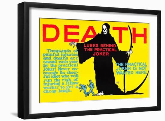 Death Lurks Behind The Practical Joker-Robert Beebe-Framed Art Print