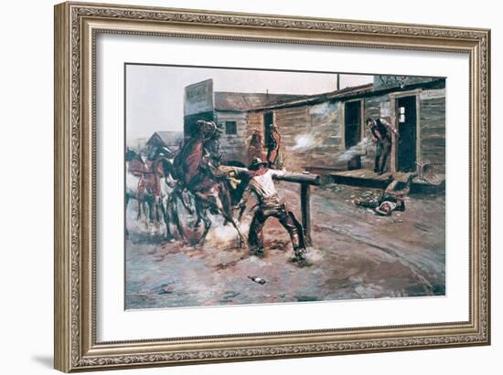 Death of a Gambler-Charles Marion Russell-Framed Giclee Print