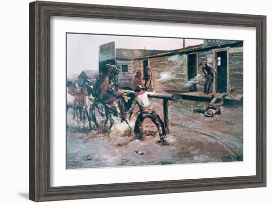 Death of a Gambler-Charles Marion Russell-Framed Giclee Print