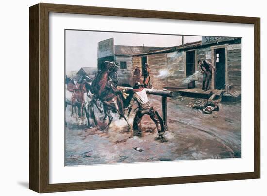 Death of a Gambler-Charles Marion Russell-Framed Giclee Print