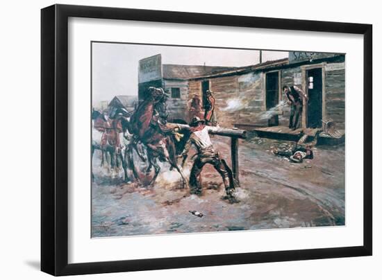 Death of a Gambler-Charles Marion Russell-Framed Giclee Print