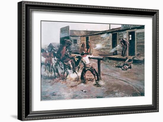 Death of a Gambler-Charles Marion Russell-Framed Giclee Print