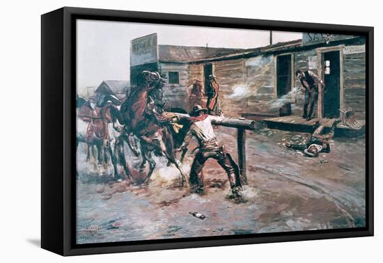 Death of a Gambler-Charles Marion Russell-Framed Premier Image Canvas