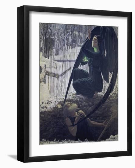 Death of a Grave Digger-Carlos Schwabe-Framed Giclee Print