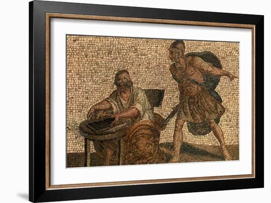 Death of Archimedes Mosaic-null-Framed Art Print