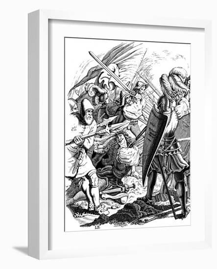 Death of Arnold Winkelried During the Battle of Sempach, 1840-Ludwig Richter-Framed Giclee Print