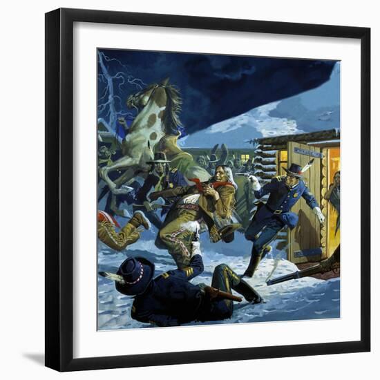 Death of Chief Sitting Bull-Severino Baraldi-Framed Giclee Print