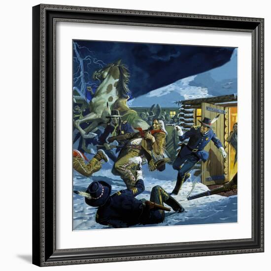 Death of Chief Sitting Bull-Severino Baraldi-Framed Giclee Print