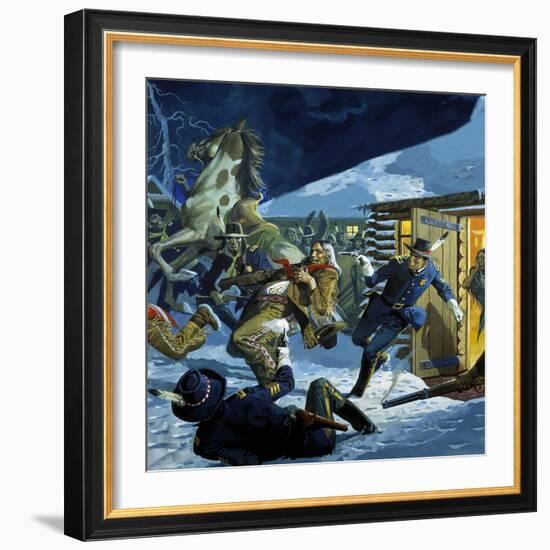 Death of Chief Sitting Bull-Severino Baraldi-Framed Giclee Print