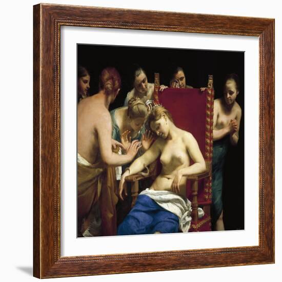 Death of Cleopatra, Circa 1660-Guido Cagnacci-Framed Giclee Print