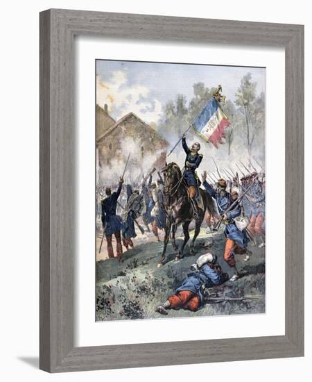 Death of Colonel Malleville, Battle of Solferino, 24th June 1859-Henri Meyer-Framed Giclee Print