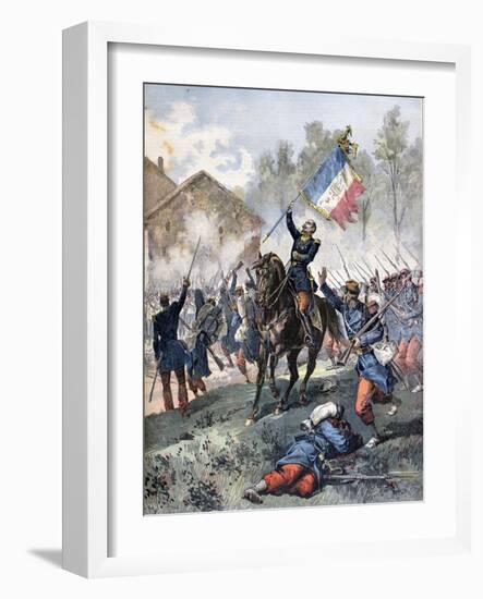 Death of Colonel Malleville, Battle of Solferino, 24th June 1859-Henri Meyer-Framed Giclee Print