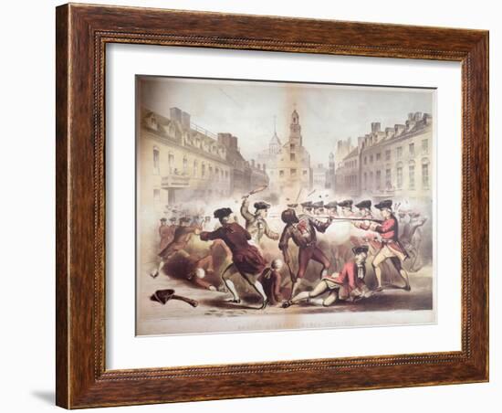 Death of Crispus Attucks at the Boston Massacre, 5th March, 1770, 1856-James Wells Champney-Framed Giclee Print