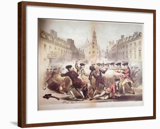 Death of Crispus Attucks at the Boston Massacre, 5th March, 1770, 1856-James Wells Champney-Framed Giclee Print