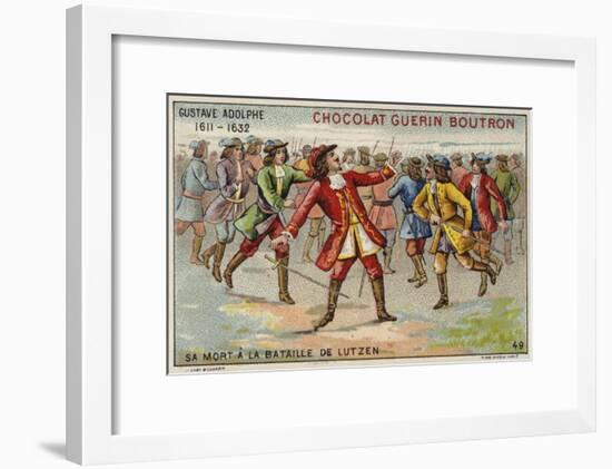 Death of Gustavus Adolphus, King of Sweden, at the Battle of Lutzen-null-Framed Giclee Print