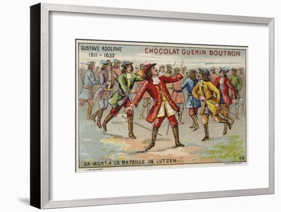 Death of Gustavus Adolphus, King of Sweden, at the Battle of Lutzen-null-Framed Giclee Print