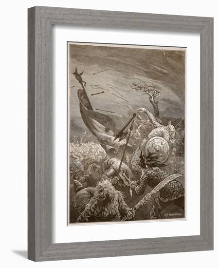 Death of Harold at the Battle of Hastings-Edward Frederick Brewtnall-Framed Giclee Print