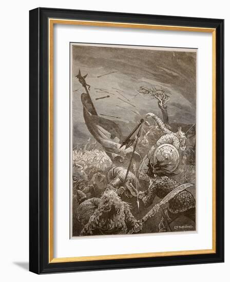 Death of Harold at the Battle of Hastings-Edward Frederick Brewtnall-Framed Giclee Print