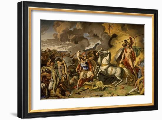 Death of Hector and Triumph of Achilles, 1815, Ceiling, Mars Salon-Antonio Calliani-Framed Giclee Print