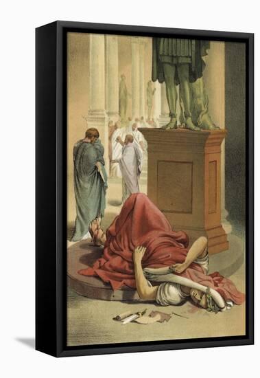 Death of Julius Caesar, Rome, 44 Bc-null-Framed Premier Image Canvas