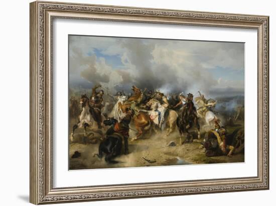 Death of King Gustav II Adolf of Sweden at the Battle of Lützen, 1855-Carl Wahlbom-Framed Giclee Print