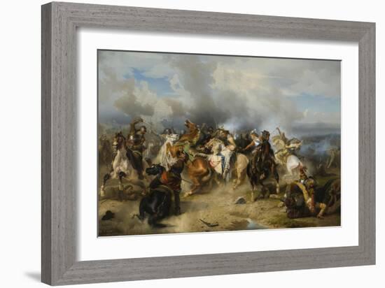 Death of King Gustav II Adolf of Sweden at the Battle of Lützen, 1855-Carl Wahlbom-Framed Giclee Print