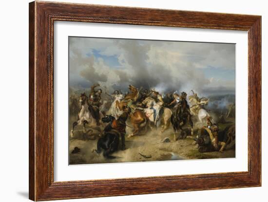 Death of King Gustav II Adolf of Sweden at the Battle of Lützen, 1855-Carl Wahlbom-Framed Giclee Print