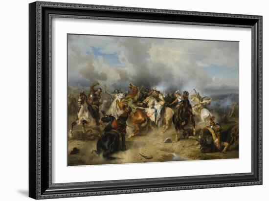 Death of King Gustav II Adolf of Sweden at the Battle of Lützen, 1855-Carl Wahlbom-Framed Giclee Print
